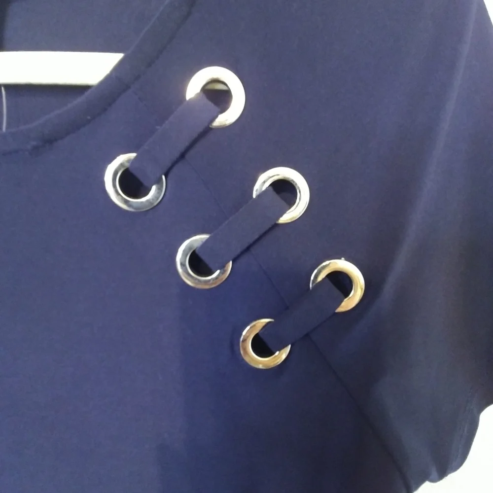 MSK Dress Women's Navy Blue Size S‎ Cap Sleeve Midi Stretch NWT!